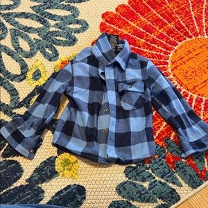Kids Blue Checkered Button-Down Shirt